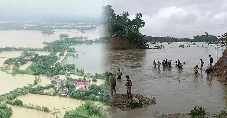 বন্যা-ভূমিধসে বিপর্যস্ত জনপদ, ত্রাণ সংকটে দুর্গত মানুষ
